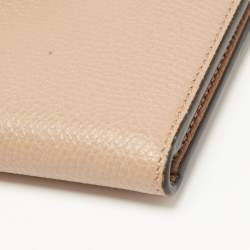 Pre Owned Valentino Beige Leather VLogo Bifold Wallet