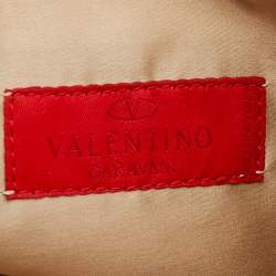 Pre Owned Valentino Metallic Purple Leather Pleated Bow Clutch