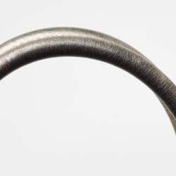 Pre Owned Valentino Metallic Grey Leather Rockstud Trapeze Tote