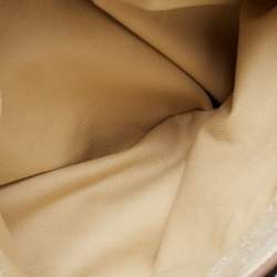 Pre Owned Valentino Cream/Brown Leather And Lace Bow Dome Bag