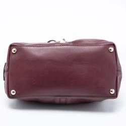 Pre Owned Valentino Burgundy Leather Rockstud Va Va Voom Tote 
