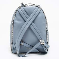 Pre Owned Valentino Blue Leather Medium Rockstud Backpack