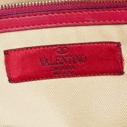 Pre Owned Valentino Magenta Leather Rockstud Trapeze Tote