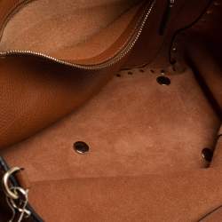 Pre Owned Valentino Brown Leather Rockstud Trapeze Tote