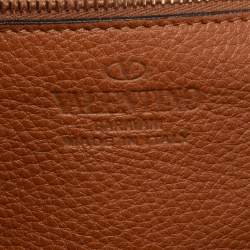 Pre Owned Valentino Brown Leather Rockstud Trapeze Tote