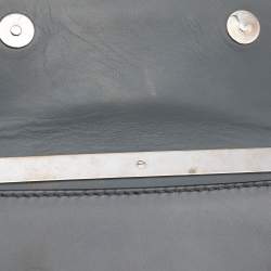 Pre Owned Valentino Grey Leather Camo Crystal Embellished Flap Bag