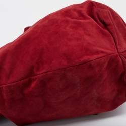 Pre Owned Valentino Red Suede and Leather 360 Bow Hobo