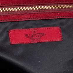 Pre Owned Valentino Red Suede and Leather 360 Bow Hobo