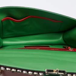 مملوكة مسبقًا Valentino Multicolor Leather Medium Embellished Rockstud Glam Lock Flap Bag