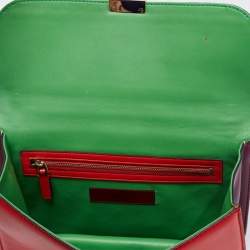 مملوكة مسبقًا Valentino Multicolor Leather Medium Embellished Rockstud Glam Lock Flap Bag