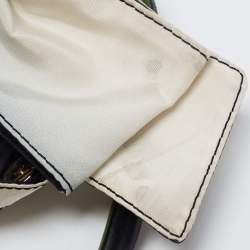 Pre Owned Valentino Multicolor Printed Nylon And Leather Double Pocket Bow Tote