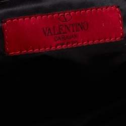 Pre Owned Valentino Multicolor Printed Nylon And Leather Double Pocket Bow Tote