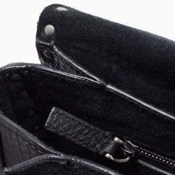 Pre Owned Valentino Black Leather Guitar Rolling Rockstud Shoulder Bag