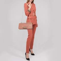 مملوكة مسبقًا Valentino Brown Leather Va Va Voom Chain Shoulder Bag