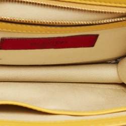 Pre Owned Valentino Yellow Leather Small Rockstud Glam Lock Flap Bag