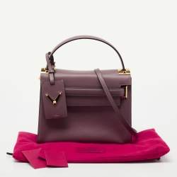 Pre Owned Valentino Purple Leather My Rockstud Top Handle Bag