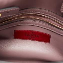 Pre Owned Valentino Purple Leather My Rockstud Top Handle Bag