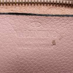 Pre Owned Valentino Pink Leather Rockstud Crossbody Bag