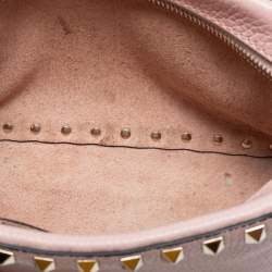 Pre Owned Valentino Pink Leather Rockstud Crossbody Bag