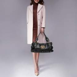 Pre Owned Valentino Black Leather Catch Satchel