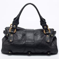 Pre Owned Valentino Black Leather Catch Satchel