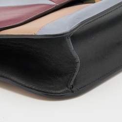 Pre Owned Valentino Multicolor Leather Medium Rockstud Glam Lock Flap Bag