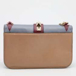 Pre Owned Valentino Multicolor Leather Medium Rockstud Glam Lock Flap Bag