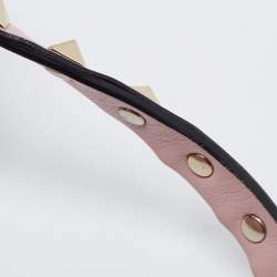 Pre Owned حقيبة كروس فالنتينو روكستد جلد أسود صغيرة بقلاب