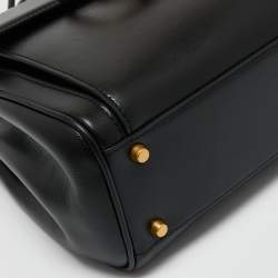 Pre Owned Valentino Black Leather Medium Rockstud Alcove Tote