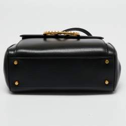 Pre Owned Valentino Black Leather Medium Rockstud Alcove Tote