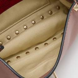 Pre Owned Valentino Old Rose Leather Mini Rockstud Crossbody Bag
