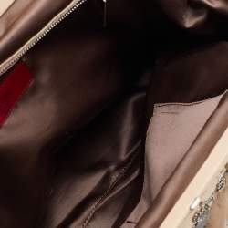 Pre Owned Valentino Beige Leather Embellished Alice Glam Frame Satchel