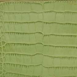 Pre Owned Valentino Green Croc Embossed Leather Crystal Embellished Clutch