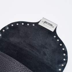 Pre Owned Valentino Black Leather Rolling Rockstud Shoulder Bag