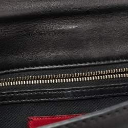 Pre Owned Valentino Black Leather Medium Rockstud Glam Lock Flap Bag