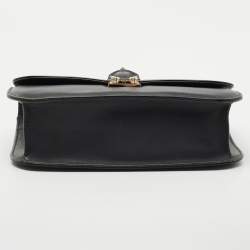 Pre Owned Valentino Dark Grey Leather Rockstud Medium Glam Lock Flap Shoulder Bag