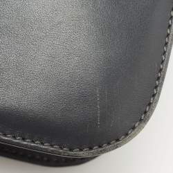 Pre Owned Valentino Dark Grey Leather Rockstud Medium Glam Lock Flap Shoulder Bag