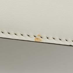 Pre Owned Valentino White Leather Small Crystal, Beaded Embellished Rockstud Glam Lock Flap Bag