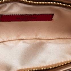Pre Owned Valentino Beige Satin Bow Clutch