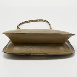 Pre Owned Valentino Green Leather Rockstud Slim Shoulder Bag