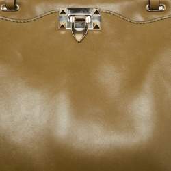 Pre Owned Valentino Green Leather Rockstud Slim Shoulder Bag