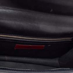 Pre Owned Valentino Black Leather Medium Rockstud Glam Lock Shoulder Bag