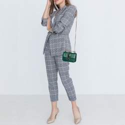 Pre Owned Valentino Green Leather Rockstud Glam Lock Flap Bag