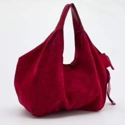 Pre Owned Valentino Red Suede Bow Hobo