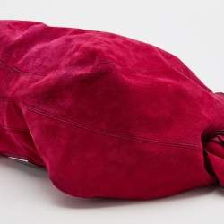 Pre Owned Valentino Red Suede Bow Hobo