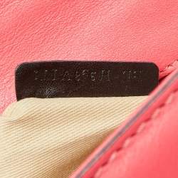 Pre Owned Valentino Pink Leather Medium Rockstud Glam Lock Flap Bag