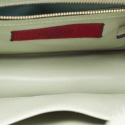 Pre Owned Valentino Green Fur Rockstud Glam Lock Shoulder Bag