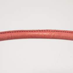 Pre Owned Valentino Pink Leather Crystal V Logo Tote