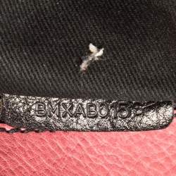 Pre Owned Valentino Pink Leather Crystal V Logo Tote