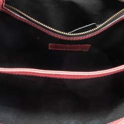 Pre Owned Valentino Pink Leather Crystal V Logo Tote